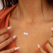 Mirella Circle Initials Necklace [Sterling Silver]