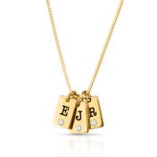 Mirella Zodiac Charm Diamond Necklace [18K Gold Plated]