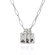 Mirella Zodiac Charms Necklace With Link Chain [Sterling Silver] 
