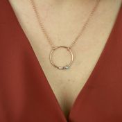 Mutterliebe Halskette mit Geburtssteinen [750er rosévergoldet]