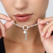 Eternity Circle Link Chain Necklace [Sterling Silver] - with Moissanite