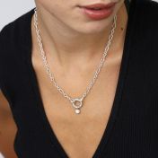 Eternity Circle Link Chain Necklace [Sterling Silver] - with Moissanite