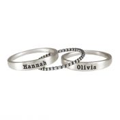 Family Name Rings Stack [Sterling Silver]