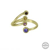 Family Love Birthstone Ring [Gold Plated]