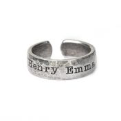 Shared Love Name Ring Hammered [Sterling Silver]