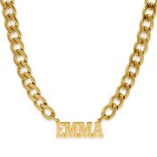 Edina Curb Chain Nameplate Necklace [18K Gold Plated]