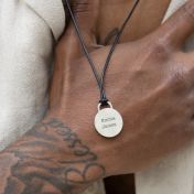 Navigator's Map Men Necklace - Sterling Silver / Black Cord