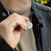Navigationskarte Männer Halskette mit Kubanischer Kette - Sterlingsilber