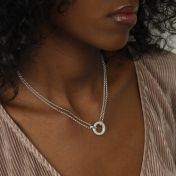 Anna Double Layer Crystal Necklace [Sterling Silver]