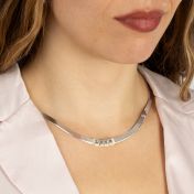 Herringbone Initial Necklace [Sterling Silver]