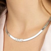 Herringbone Initial Necklace [Sterling Silver]