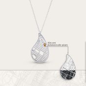 Threads Of Life Map Necklace [14 Karat White Gold]