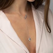 Lariat Unendlichkeit Halskette mit Nano-Bibel [Sterlingsilber]