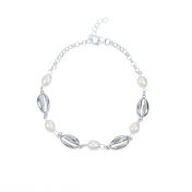 Ocean Spirit Pearl Bracelet - 4 Shells [Sterling Silver]