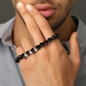 Kalme Zwarte Onyx Naam Armband voor Mannen