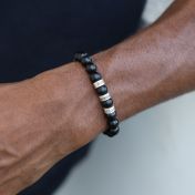 Serene Black Onyx Men Name Bracelet