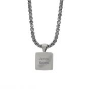 Onyx Engraved Necklace for Men - Sterling Silver