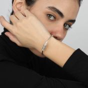 Open Bangle Personalized Bracelet [Sterling Silver]