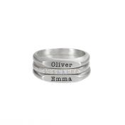 SIlver Name Rings with Kids Names