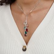 Paperclip Style Enchanted Birthstone Necklace [Sterling Silver]