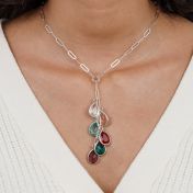 Paperclip Style Enchanted Birthstone Necklace [Sterling Silver]