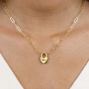 Ties of the Heart Initials Paperclip Necklace [18K Gold Plated]