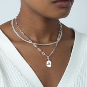 Pisces Necklace - Zodiac Sign with Paperclip Chain [Sterling Silver]