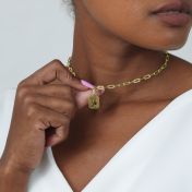 Zodiac Sign Necklace with Paperclip Chain [18K Gold Vermeil]
