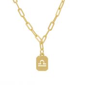 Zodiac Sign Necklace with Paperclip Chain [18K Gold Vermeil]