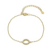 Pavé Circle Pendant Bracelet [18K Gold Plated]