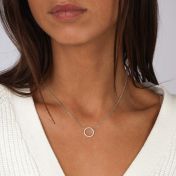 Pavé Circle Necklace [Sterling Silver]