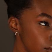 Pavé V Hoop Earrings [18K Gold Vermeil]