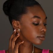 Pavé V Hoop Earrings [18K Gold Plated]