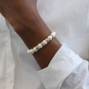Armband aus Perlen mit gravierten Ringen [Sterlingsilber]