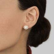 Floral Pearl Earrings [18K Gold Plated]