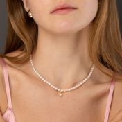 Pearl Serenity Necklace With a Diamond [18K Gold Plated]