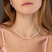 Pearl Serenity Necklace With a Diamond [18K Gold Vermeil]