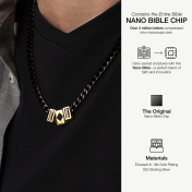 Chaîne Сubaine Foncée Personnalisée Avec Nano Bible [Vermeil 18ct]