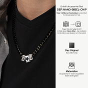 Personalisierte Schwarze Kubanische Kette mit Nano Bibel