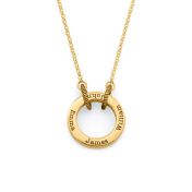 Big Family Circle Name Necklace - Rolo Chain [18K Gold Plated]