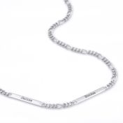 Figaro Chain Name Necklace [Sterling Silver]