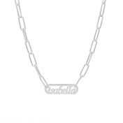 Paperclip Stijl Naam Ketting [Sterling Zilver]