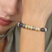 Picasso Jasper Women Name Bracelet with Diamonds [18K Gold Vermeil]