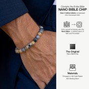 Herrenarmband mit Nano Bibel aus Picasso Jaspis [Sterlingsilber]