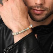 Picasso Jasper Men Name Bracelet [10 Karat Gold]
