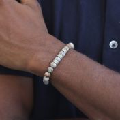 Bracelet Jaspe Picasso avec Prénoms pour Homme [Argent 925]