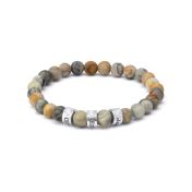 Picasso Jasper Women Name Bracelet with 0.20 ct Diamonds [Sterling Silver]