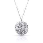 Wertvoller Ort Gravierte Karte Halskette [Sterlingsilber]