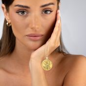 Precious Spot Engraved Map with Diamond [14 Karat Gold]