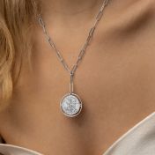 Stylische Beliebter Ort Gravierte Karten Halskette [Sterlingsilber] 